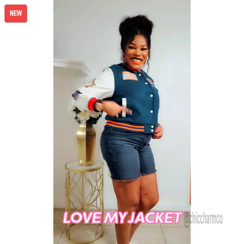 Varsity Patch Cropped Leather Jacket Casual Festi… - image 4